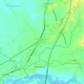 Carte topographique Purok 3, altitude, relief