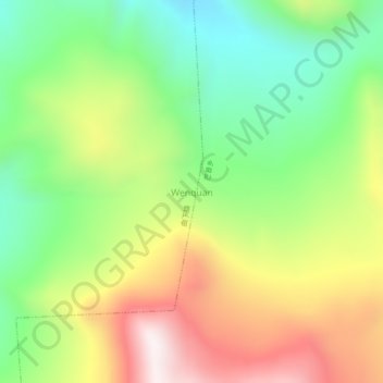 Carte topographique Wenquan, altitude, relief