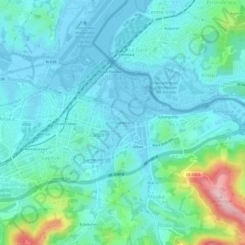 Carte topographique Dunboa, altitude, relief