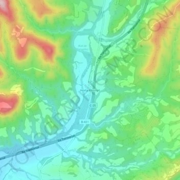 Carte topographique Horta d'Avinyó, altitude, relief