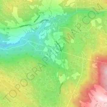 Carte topographique Kirkvollen, altitude, relief