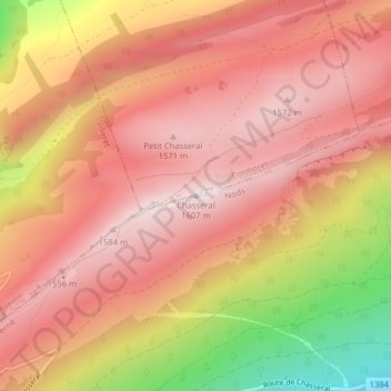 Carte topographique Chasseral, altitude, relief