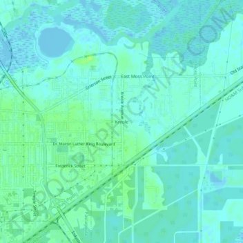 Carte topographique Kreole, altitude, relief