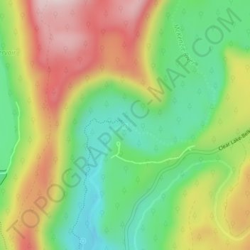 Carte topographique Tamolitch Falls, altitude, relief