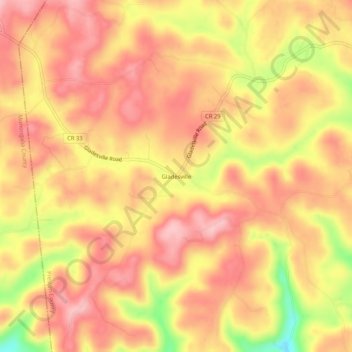 Carte topographique Gladesville, altitude, relief