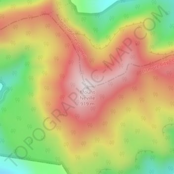 Carte topographique Mount Neville, altitude, relief
