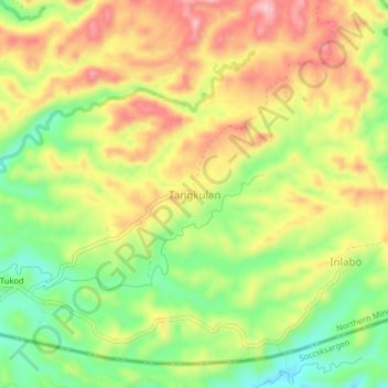 Carte topographique Tangkulan, altitude, relief