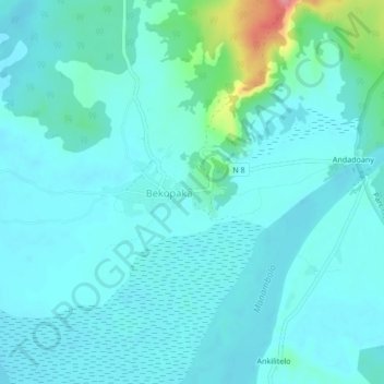 Carte topographique Bekopaka, altitude, relief