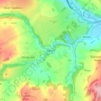 Carte topographique Alport, altitude, relief