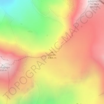 Carte topographique Adishi, altitude, relief