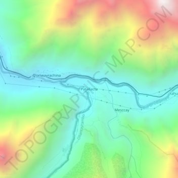 Carte topographique Kente, altitude, relief