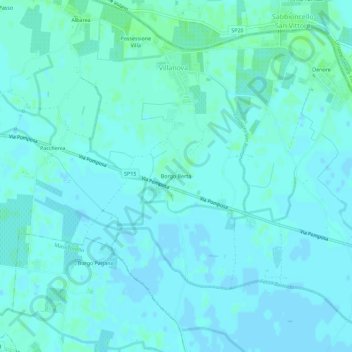 Carte topographique Borgo Berta, altitude, relief