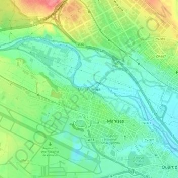 Carte topographique Molí de Daroqui, altitude, relief