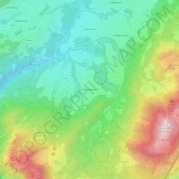 Carte topographique Schweibern, altitude, relief