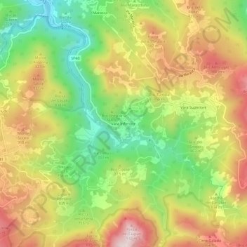 Carte topographique Vara Inferiore, altitude, relief