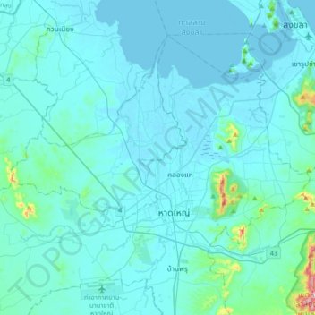 Carte topographique Ban Han, altitude, relief