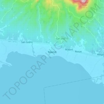 Carte topographique Mainit, altitude, relief