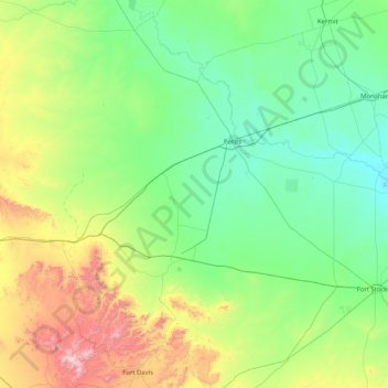 Carte topographique Reeves, altitude, relief