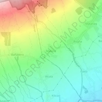 Carte topographique Mabinit, altitude, relief