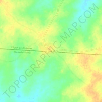 Carte topographique Agbodjekpo, altitude, relief