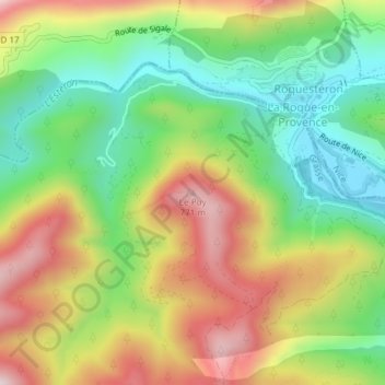 Carte topographique Le Puy, altitude, relief
