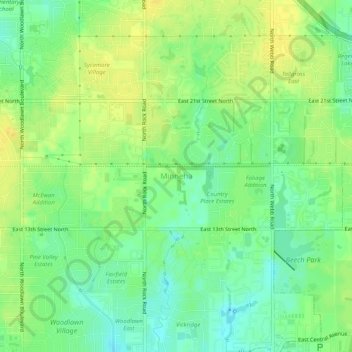 Carte topographique Minneha, altitude, relief