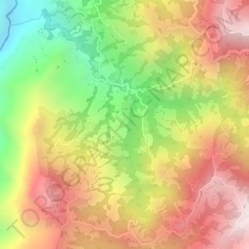 Carte topographique Las Brisas, altitude, relief