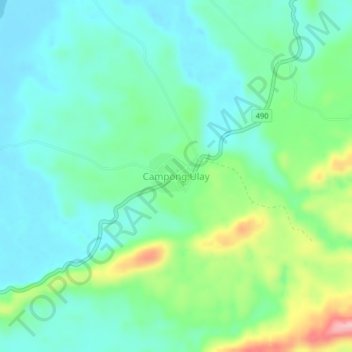 Carte topographique Campong Ulay, altitude, relief