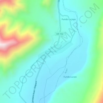 Carte topographique El Molino, altitude, relief