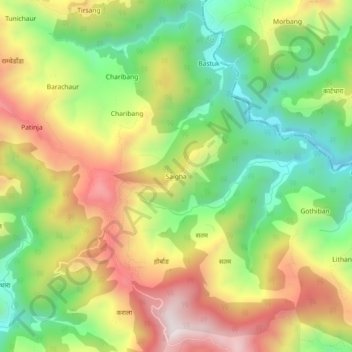 Carte topographique Saigha, altitude, relief