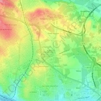 Carte topographique Bailheron, altitude, relief