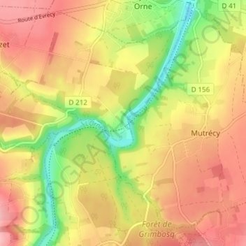 Carte topographique Val de Maizet, altitude, relief