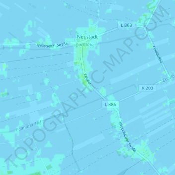 Carte topographique Colmar, altitude, relief