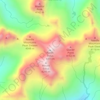 Carte topographique North Eolus, altitude, relief