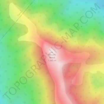 Carte topographique Mount Weld, altitude, relief