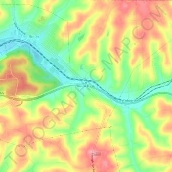 Carte topographique Bonnie Brook, altitude, relief