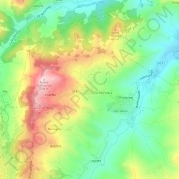 Carte topographique Quinzano, altitude, relief