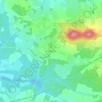 Carte topographique Les Haberderies, altitude, relief