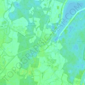 Carte topographique Krafft, altitude, relief