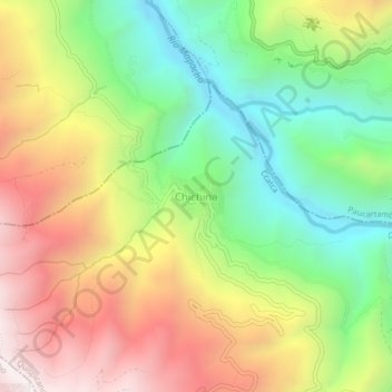 Carte topographique Chichina, altitude, relief
