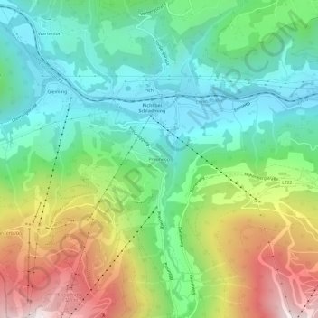 Carte topographique Preunegg, altitude, relief