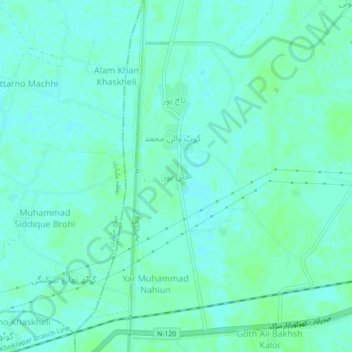 Carte topographique Khanpur, altitude, relief