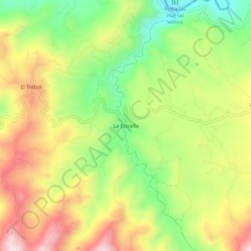Carte topographique La Estrella, altitude, relief