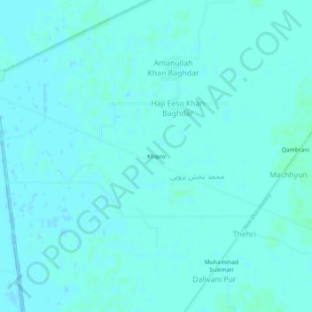 Carte topographique Khipro, altitude, relief