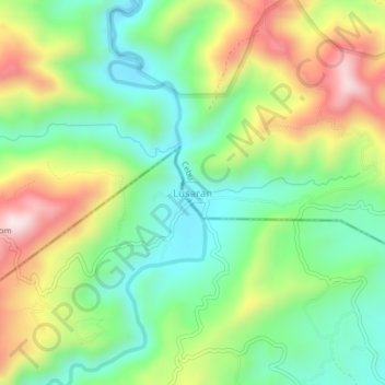 Carte topographique Lusaran, altitude, relief