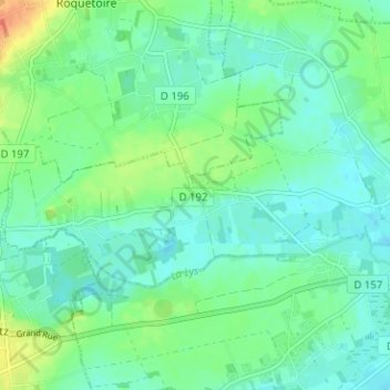 Carte topographique Rincq, altitude, relief