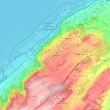 Carte topographique Les Carrons, altitude, relief