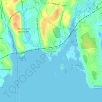 Carte topographique Giants Neck, altitude, relief
