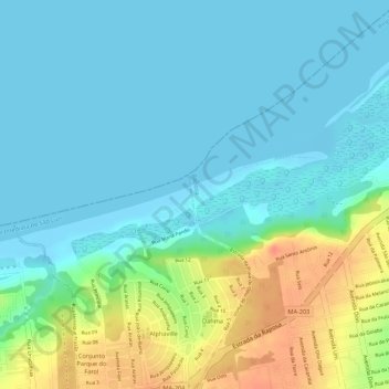 Carte topographique Praia_do_Olho_de_Porco, altitude, relief