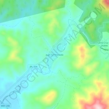 Carte topographique Juan Gil Preciado, altitude, relief